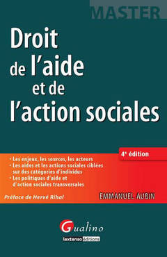 Couverture de l’ouvrage droit de l'aide et de l'action sociales - 4ème édition