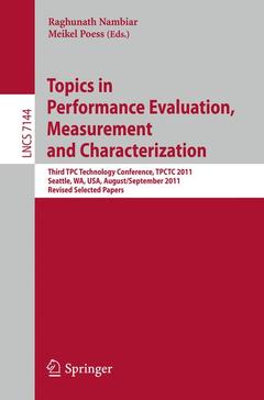 Couverture de l’ouvrage Topics in Performance Evaluation, Measurement and Characterization