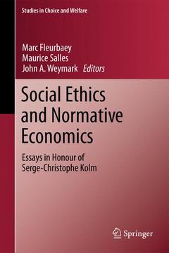 Couverture de l’ouvrage Social Ethics and Normative Economics