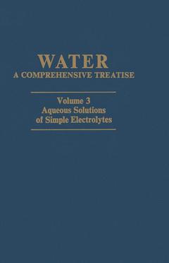 Couverture de l’ouvrage Aqueous Solutions of Simple Electrolytes