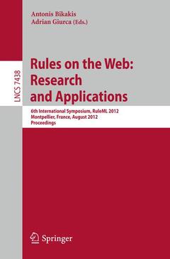 Couverture de l’ouvrage Rules on the Web: Research and Applications