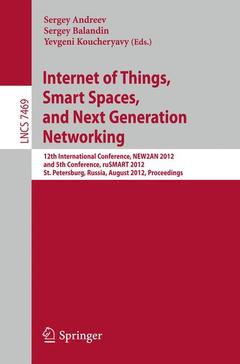 Couverture de l’ouvrage Internet of Things, Smart Spaces, and Next Generation Networking