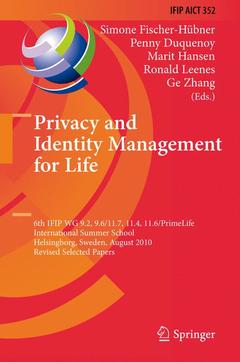 Couverture de l’ouvrage Privacy and Identity Management for Life