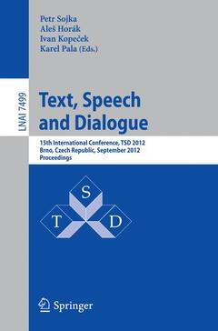 Couverture de l’ouvrage Text, Speech and Dialogue