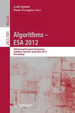 Couverture de l’ouvrage Algorithms –- ESA 2012