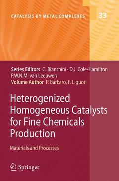 Couverture de l’ouvrage Heterogenized Homogeneous Catalysts for Fine Chemicals Production