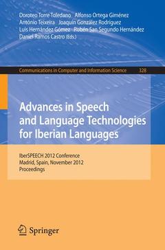 Couverture de l’ouvrage Advances in Speech and Language Technologies for Iberian Languages