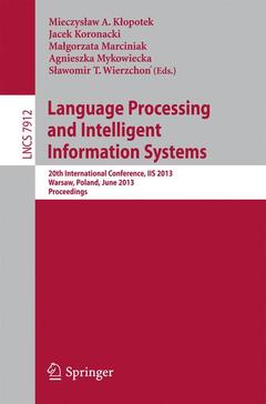 Couverture de l’ouvrage Language Processing and Intelligent Information Systems