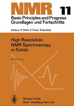 Couverture de l’ouvrage High Resolution NMR Spectroscopy in Solids