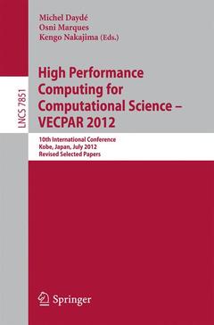 Couverture de l’ouvrage High Performance Computing for Computational Science - VECPAR 2012