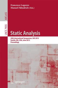 Couverture de l’ouvrage Static Analysis
