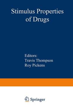 Couverture de l’ouvrage Stimulus Properties of Drugs