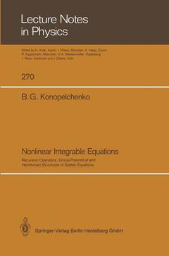 Couverture de l’ouvrage Nonlinear Integrable Equations