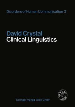 Couverture de l’ouvrage Clinical Linguistics