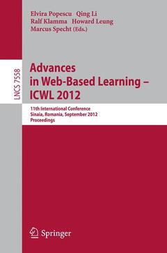 Cover of the book Advances in Web-based Learning - ICWL 2012