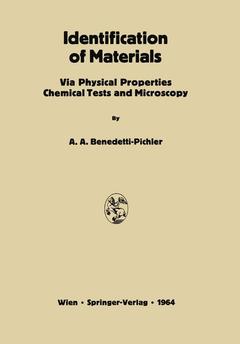 Couverture de l’ouvrage Identification of Materials