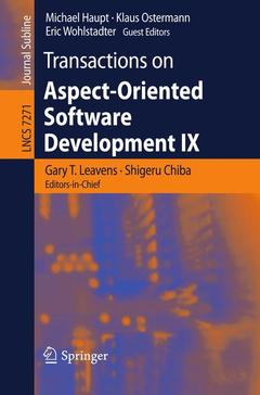 Cover of the book Transactions on Aspect-Oriented Software Development IX