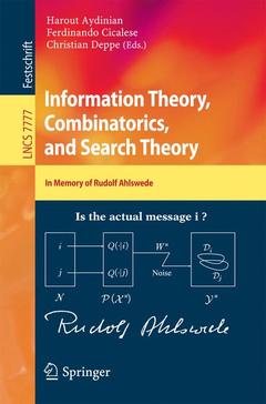Couverture de l’ouvrage Information Theory, Combinatorics, and Search Theory