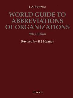 Couverture de l’ouvrage World Guide to Abbreviations of Organizations