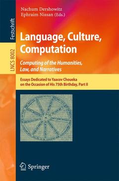 Couverture de l’ouvrage Language, Culture, Computation: Computing for the Humanities, Law, and Narratives