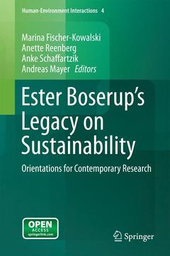 Couverture de l’ouvrage Ester Boserup’s Legacy on Sustainability
