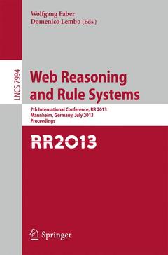 Cover of the book Web Reasoning and Rule Systems