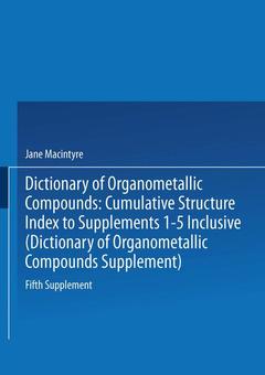 Couverture de l’ouvrage Dictionary of Organometallic Compounds