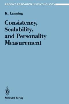 Couverture de l’ouvrage Consistency, Scalability, and Personality Measurement