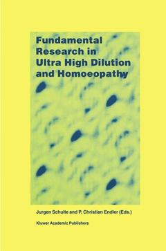 Cover of the book Fundamental Research in Ultra High Dilution and Homoeopathy