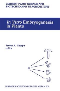 Couverture de l’ouvrage In Vitro Embryogenesis in Plants