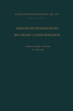 Couverture de l’ouvrage Grenzschichtforschung / Boundary Layer Research