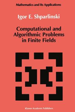 Couverture de l’ouvrage Computational and Algorithmic Problems in Finite Fields