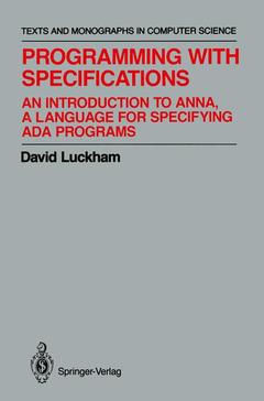 Cover of the book Programming with Specifications