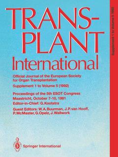 Couverture de l’ouvrage Transplant International Official Journal of the European Society for Organ Transplantation