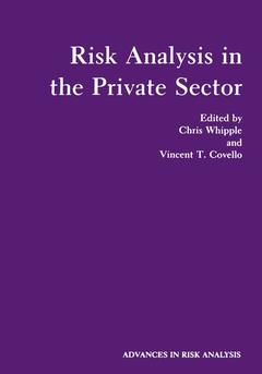 Couverture de l’ouvrage Risk Analysis in the Private Sector