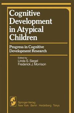 Couverture de l’ouvrage Cognitive Development in Atypical Children