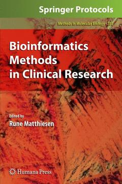Couverture de l’ouvrage Bioinformatics Methods in Clinical Research