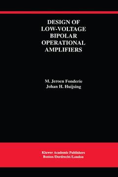 Couverture de l’ouvrage Design of Low-Voltage Bipolar Operational Amplifiers