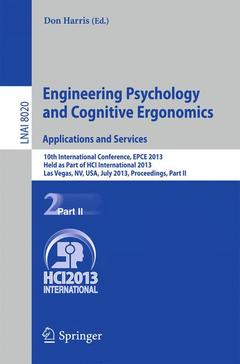 Couverture de l’ouvrage Engineering Psychology and Cognitive Ergonomics. Applications and Services