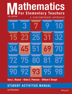 Couverture de l’ouvrage Mathematics for Elementary Teachers: A Contemporary Approach 10e Student Activity Manual