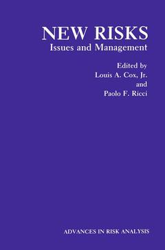 Cover of the book New Risks: Issues and Management