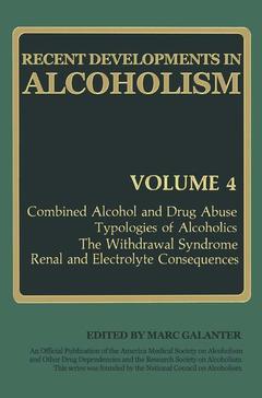 Couverture de l’ouvrage Recent Developments in Alcoholism