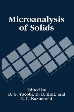 Couverture de l’ouvrage Microanalysis of Solids
