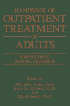 Couverture de l’ouvrage Handbook of Outpatient Treatment of Adults