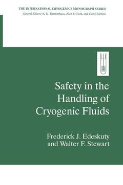 Couverture de l’ouvrage Safety in the Handling of Cryogenic Fluids