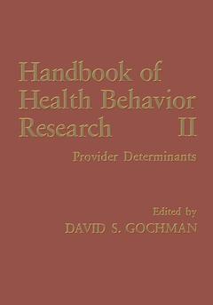 Couverture de l’ouvrage Handbook of Health Behavior Research II