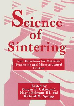 Couverture de l’ouvrage Science of Sintering