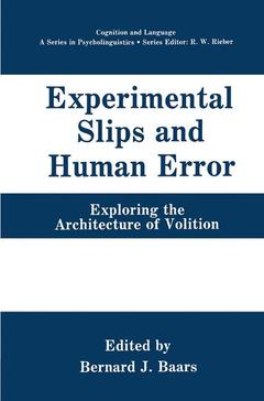 Cover of the book Experimental Slips and Human Error