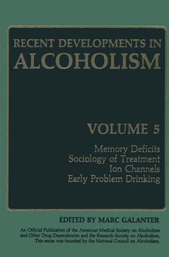 Couverture de l’ouvrage Recent Developments in Alcoholism