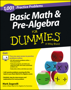 Couverture de l’ouvrage 1,001 Basic Math and Pre-Algebra Practice Problems For Dummies